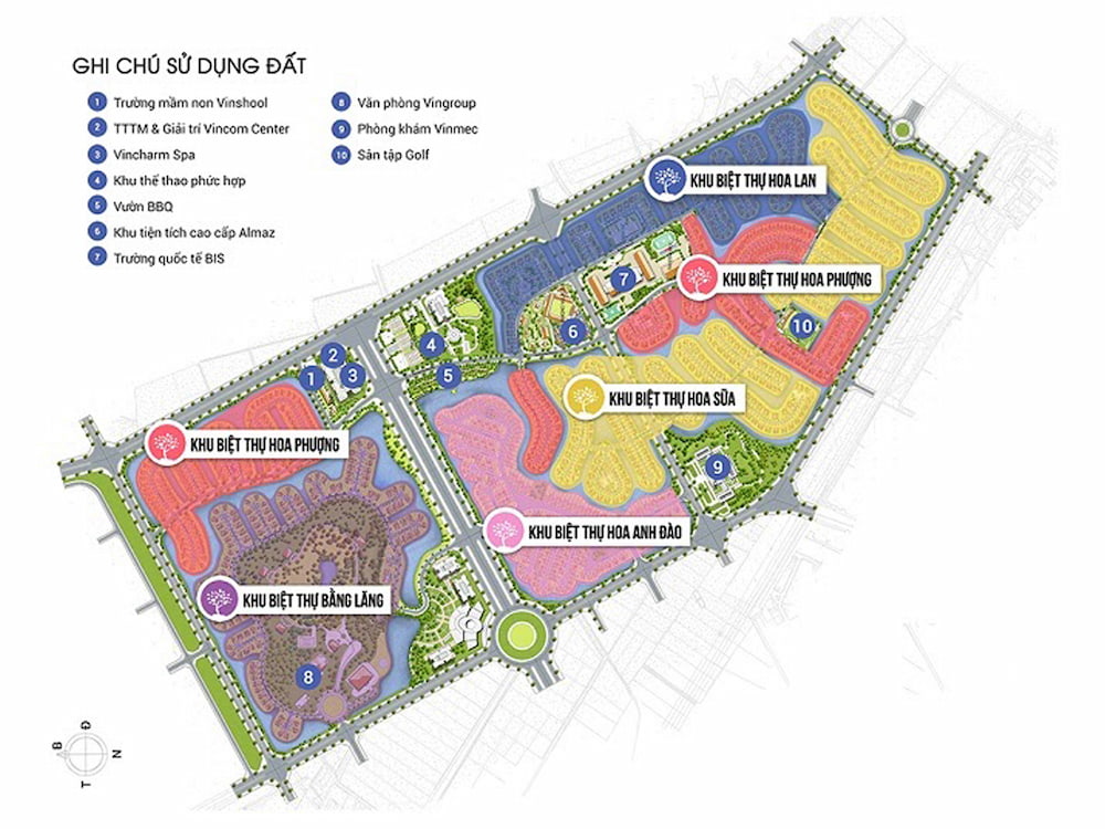 Mặt bằng quy hoạch Vinhomes Riverside - Giai đoạn I