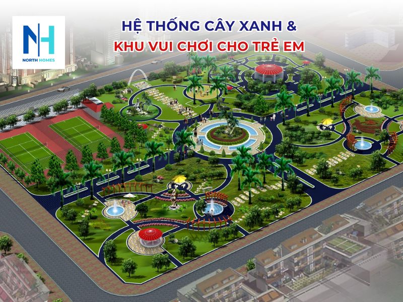 Hệ thống công viên cây xanh và khu vui chơi cho trẻ em