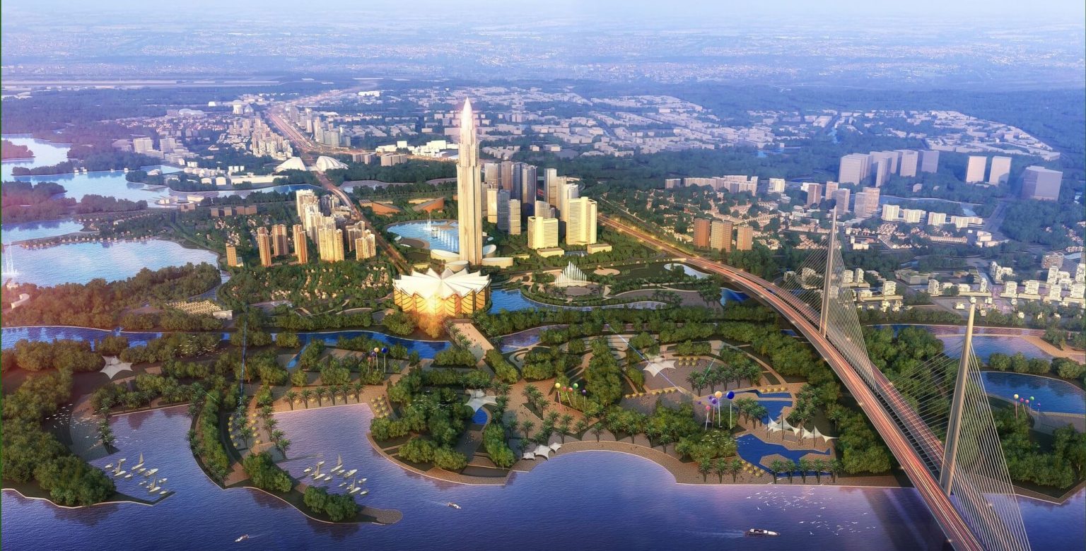 Phối cảnh vị trí dự án BRG Smart City, ngay chân cầu Nhật Tân