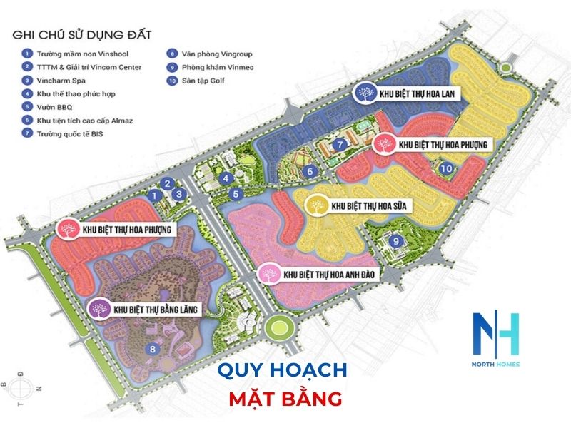 Quy hoạch mặt bằng dự án Vinhomes Riverside Phúc Lợi Long Biên Hà Nội