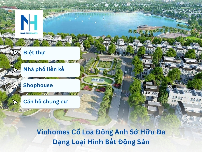 Vinhomes Cổ Loa Đông Anh Sở Hữu Đa Dạng Loại Hình Bất Động Sản