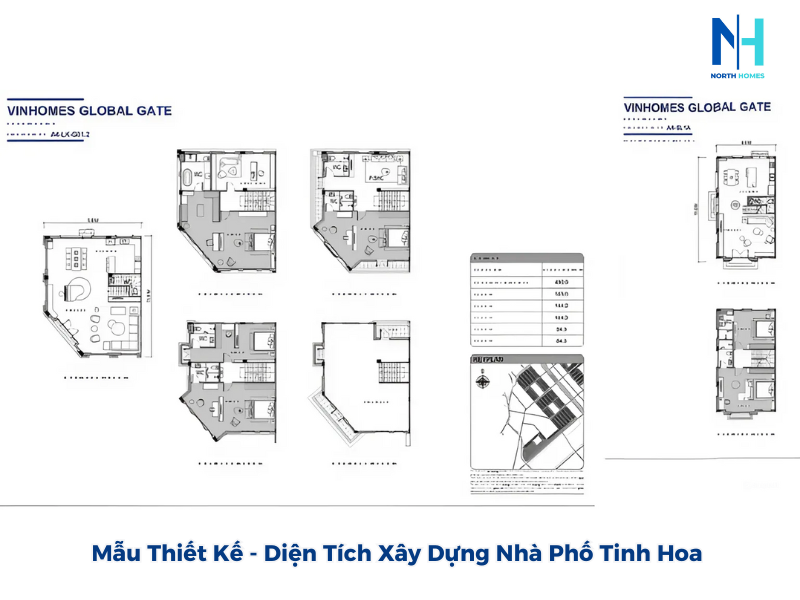 Mẫu Thiết Kế - Diện Tích Xây Dựng Nhà Phố Tinh Hoa Global Gate