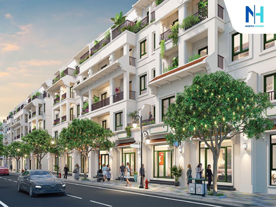 Diện tích xây dựng nhà phố Cát Tường Global Gate