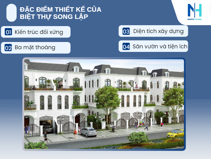 Đặc điểm thiết kế của biệt thự song lập là gì
